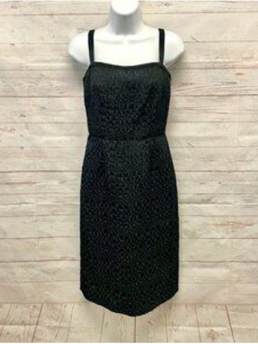 Dolce & Gabbana Black Textured Midi Dress